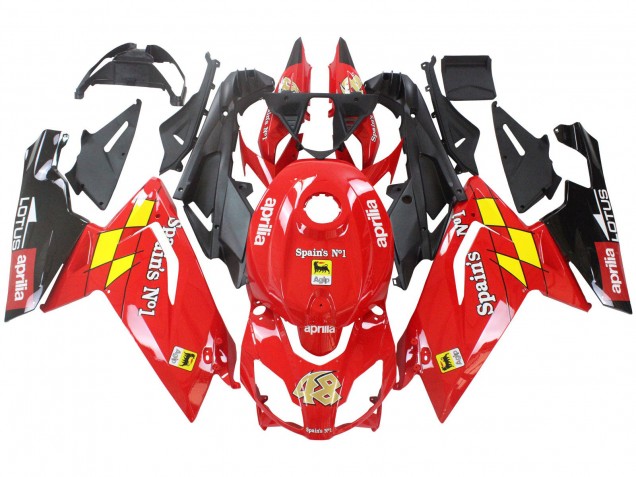 Billigste Aprilia RS125 Motorrad Verkleidung 2006-2011 - Rot Weiss Gelb Schwarz