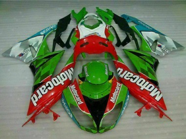 Billigste Kawasaki ZX6R Motorrad Verkleidung 2009-2012 - Grun Weiss Rot Schwarz Blau Motocard