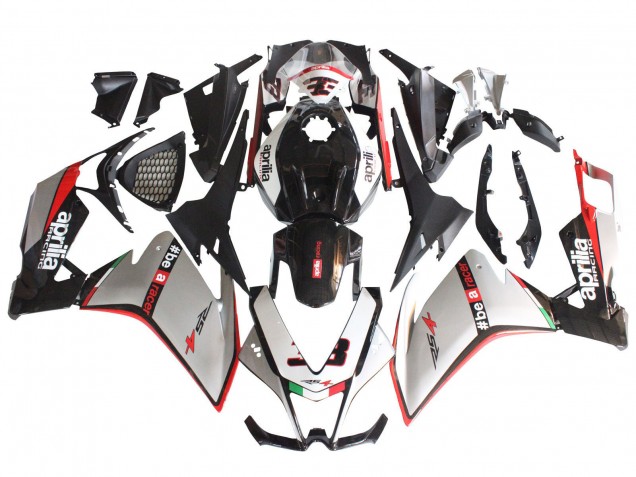 Billigste Aprilia RS4 50 125 Motorrad Verkleidung 2012-2018 - Silber Rot Glanzendes Schwarz