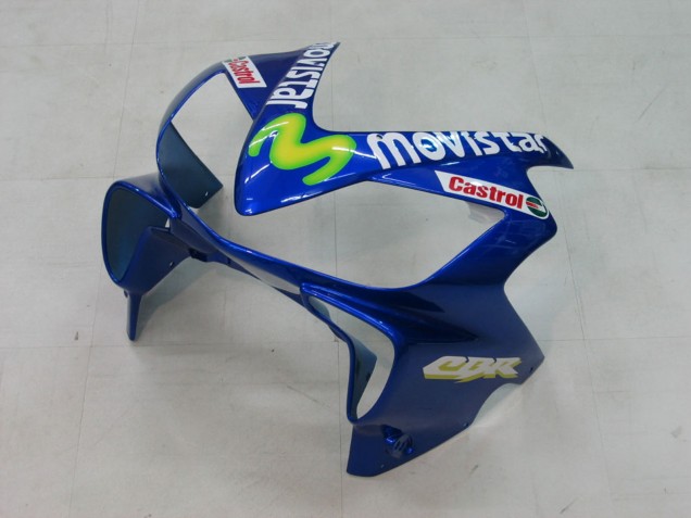 Billigste Honda CBR600 F4i Motorrad Verkleidung 2004-2007 - Blau Gelb Grun MoviStar
