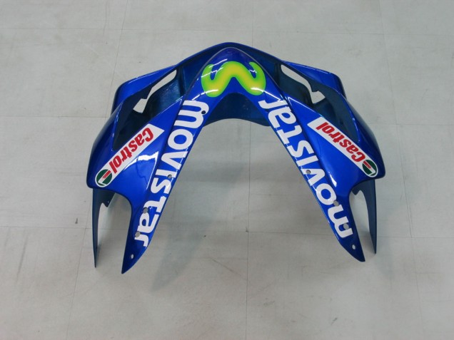 Billigste Honda CBR600 F4i Motorrad Verkleidung 2004-2007 - Blau Gelb Grun MoviStar