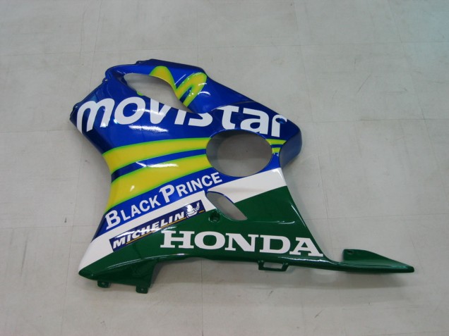 Billigste Honda CBR600 F4i Motorrad Verkleidung 2004-2007 - Blau Gelb Grun MoviStar
