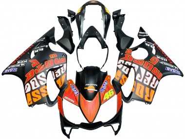 Billigste Honda CBR600 F4i Motorrad Verkleidung 2004-2007 - Matt Schwarz Orange Rossi