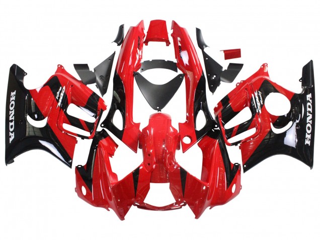 Billigste Honda CBR600 F3 Motorrad Verkleidung 1997-1998 - Rot Glanzendes Schwarz