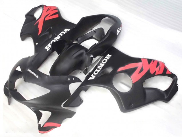 Billigste Honda CBR600 F4 Motorrad Verkleidung 1999-2000 - Matt Schwarz Rosa Aufkleber