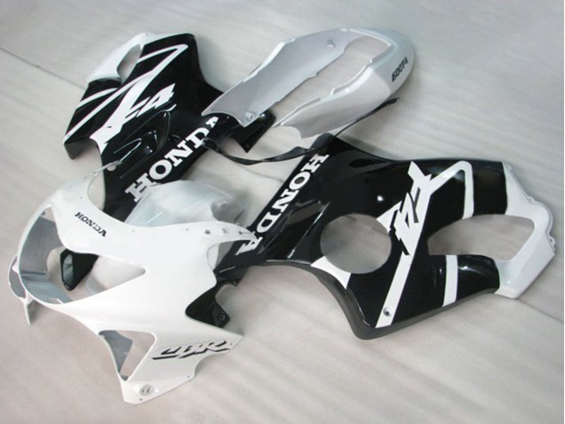 Billigste Honda CBR600 F4 Motorrad Verkleidung 1999-2000 - Weiss Glanzendes Schwarz