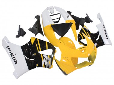 Billigste Honda CBR900RR 919 Motorrad Verkleidung 1998-1999 - Weiss Gelb Glanzendes Schwarz