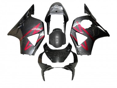 Billigste Honda CBR900RR 954 Motorrad Verkleidung 2002-2003 - Schwarze Kohlefaser Rot Streifen