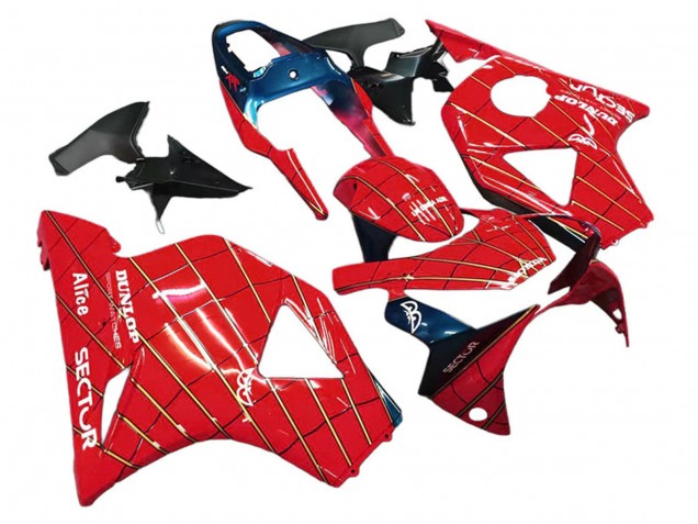 Billigste Honda CBR900RR 954 Motorrad Verkleidung 2002-2003 - Rot Dunkel Blau Dunlop