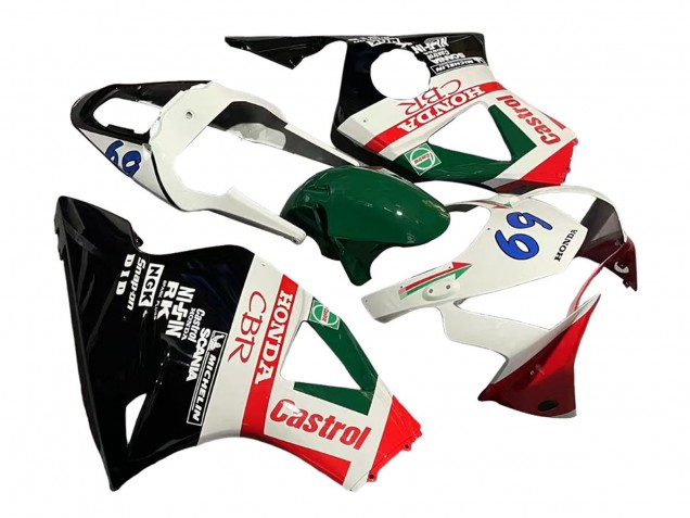 Billigste Honda CBR900RR 954 Motorrad Verkleidung 2002-2003 - Weiss Rot Grun Glanzendes Schwarz Castrol