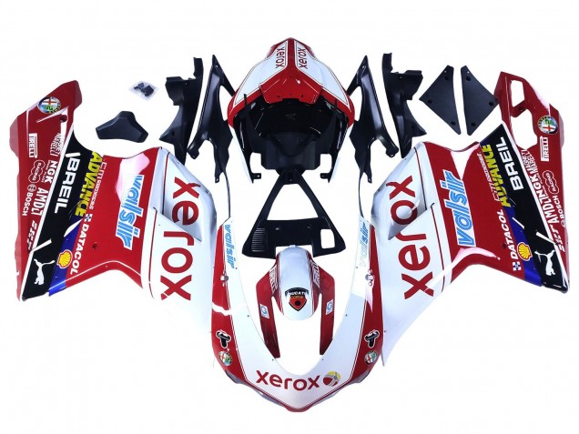 Billigste Ducati 848/1098/1198 Motorrad Verkleidung 2007-2014 - Weiss Rot Glanzendes Schwarz Valsir Xerox