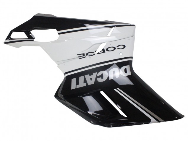 Billigste Ducati 848/1098/1198 Motorrad Verkleidung 2007-2014 - Weiss Glanzendes Schwarz Corse