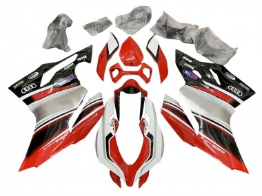 Billigste Ducati 1199 Motorrad Verkleidung 2011-2014 - Silber Rot Glanzendes Schwarz