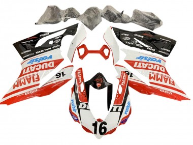 Billigste Ducati Panigale 1199 Motorrad Verkleidung 2011-2014 - Weiss Rot Glanzendes Schwarz Valsir Fiamm Ficc 16