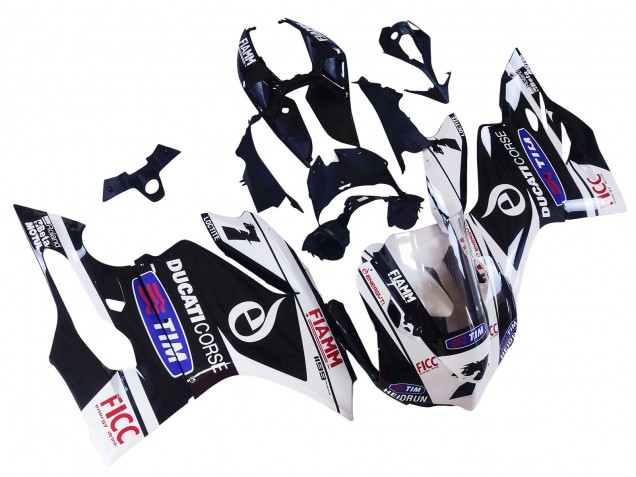 Billigste Ducati Panigale 899/1199 Motorrad Verkleidung 2011-2014 - Weiss Schwarz Blau Fiamm Ficc 7