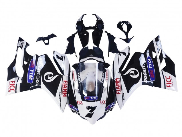 Billigste Ducati Panigale 899/1199 Motorrad Verkleidung 2011-2014 - Weiss Schwarz Blau Fiamm Ficc 7