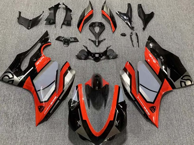 Billigste Ducati 959 Motorrad Verkleidung 2015-2020 - Silber Rot Glanzendes Schwarz
