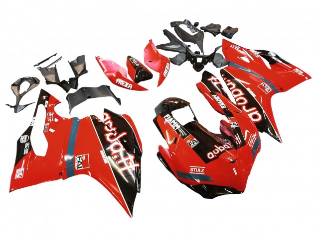 Billigste Ducati 959/1299 Motorrad Verkleidung 2015-2020 - Rot Glanzendes Schwarz Fiamm