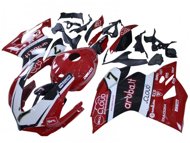 Billigste Ducati 959/1299 Motorrad Verkleidung 2015-2020 - Weiss Rot Schwarz Aruba 7