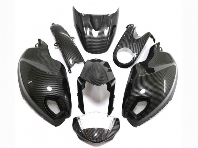 Billigste Ducati Monster 696 796 1100 1100S Motorrad Verkleidung 2008-2012 - Schwarzer Carbonfaser Stil