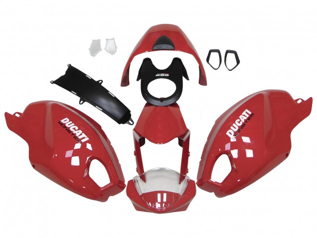 Billigste Ducati Monster 696 796 1100 1100S Motorrad Verkleidung 2008-2012 - Rot Weiss