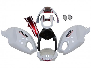 Billigste Ducati Monster 696 796 1100 1100S Motorrad Verkleidung 2008-2012 - Weiss Rot Glanzendes Schwarz