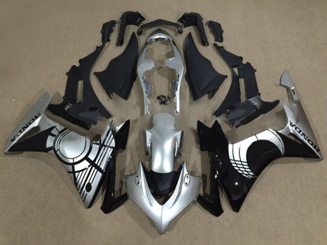Billigste Honda CBR500R Motorrad Verkleidung 2013-2015 - Silber Glanzendes Schwarz