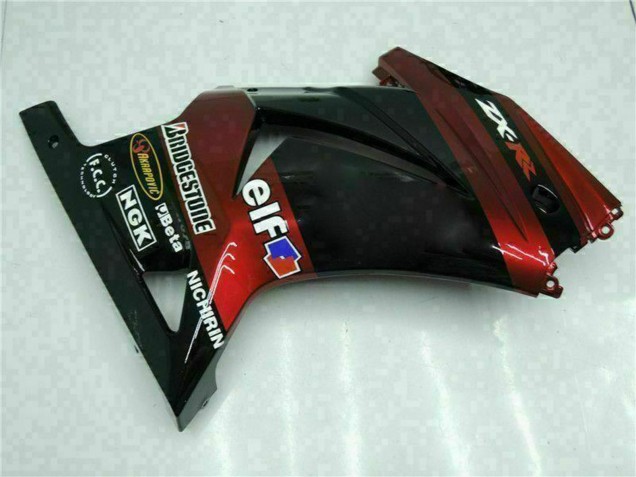 Billigste Kawasaki EX250 Motorrad Verkleidung 2008-2012 - Glanzendes Schwarz Kastanienbraun Rot