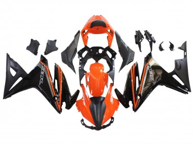 Billigste Honda CBR500R Motorrad Verkleidung 2016-2018 - Orange Glanzendes Schwarz Matt Schwarz
