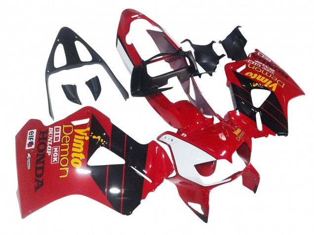 Billigste Honda VFR 800 Motorrad Verkleidung 1998-2001 - Rot Weiss Glanzendes Schwarz Vimto