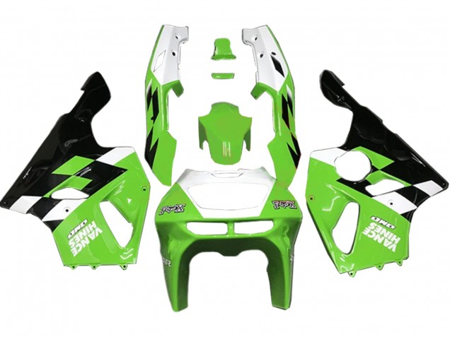 Billigste Kawasaki ZX7R Motorrad Verkleidung 1996-2003 - Weiss Grun Glanzendes Schwarz