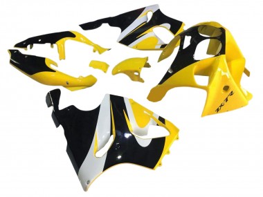 Billigste Kawasaki ZX7R Motorrad Verkleidung 1996-2003 - Gelb Weiss Glanzendes Schwarz