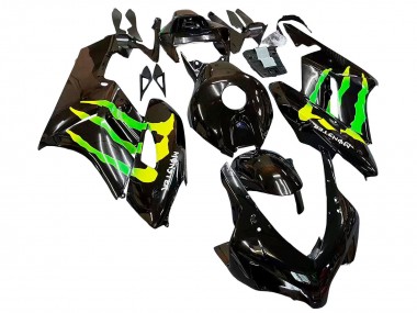 Billigste Honda CBR1000RR Motorrad Verkleidung 2004-2005 - Glanzendes Schwarz Gelb Grun Monster