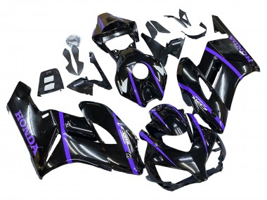 Billigste Honda CBR1000RR Motorrad Verkleidung 2004-2005 - Glanzendes Schwarz Lila Streifen