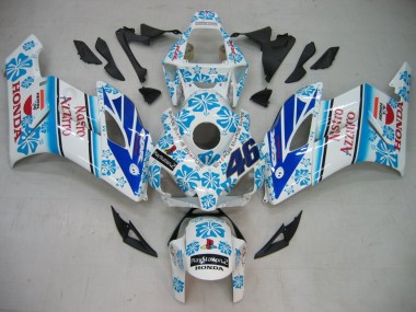 Billigste Honda CBR1000RR Motorrad Verkleidung 2004-2005 - Weiss Blau Schnee Nastro Azzurro 46