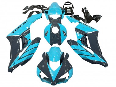 Billigste Honda CBR1000RR Motorrad Verkleidung 2004-2005 - Hellblau Glanzendes Schwarz