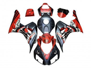 Billigste Honda CBR1000RR Motorrad Verkleidung 2006-2007 - Rot Matt Schwarz Monster Hai