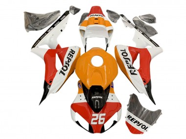 Billigste Honda CBR1000RR Motorrad Verkleidung 2006-2007 - Orange Weiss Rot Schwarz Glanzendes Repsol 26