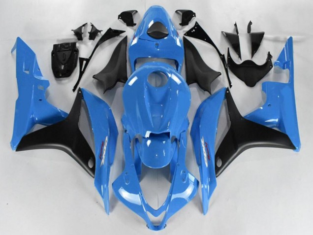Billigste Honda CBR600RR Motorrad Verkleidung 2007-2008 - Hellblau Glanzendes Schwarz