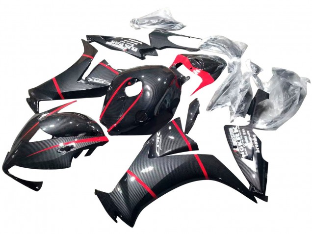 Billigste Honda CBR1000RR Motorrad Verkleidung 2012-2016 - Schwarzes Carbonfaser Rot