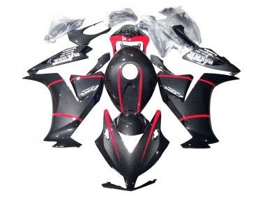Billigste Honda CBR1000RR Motorrad Verkleidung 2012-2016 - Schwarzes Carbonfaser Rot