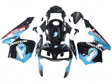 Billigste Honda CBR600RR Motorrad Verkleidung 2003-2004 - Hellblau Rot Glanzendes Schwarz Dunlop