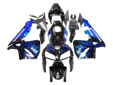Billigste Honda CBR600RR Motorrad Verkleidung 2005-2006 - Glanzendes Schwarz Blau Flamme