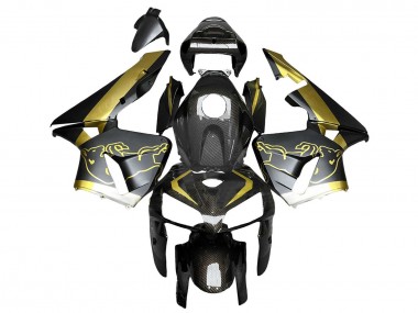 Billigste Honda CBR600RR Motorrad Verkleidung 2005-2006 - Schwarzes Gold Carbonfaser