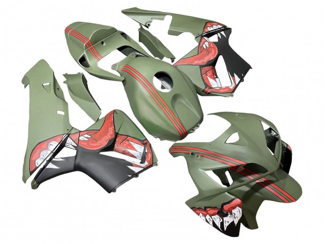 Billigste Honda CBR600RR Motorrad Verkleidung 2005-2006 - Grun Rot Hai