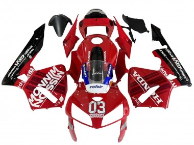 Billigste Honda CBR600RR Motorrad Verkleidung 2005-2006 - Rot Schwarz Valsir 03