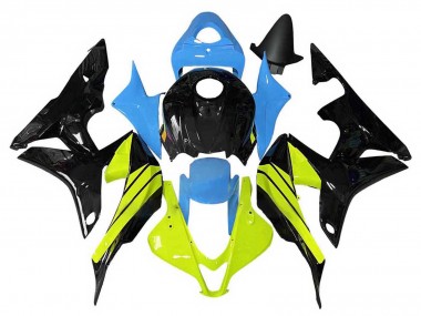 Billigste Honda CBR600RR Motorrad Verkleidung 2007-2008 - Blau Gelb Glanzendes Schwarz