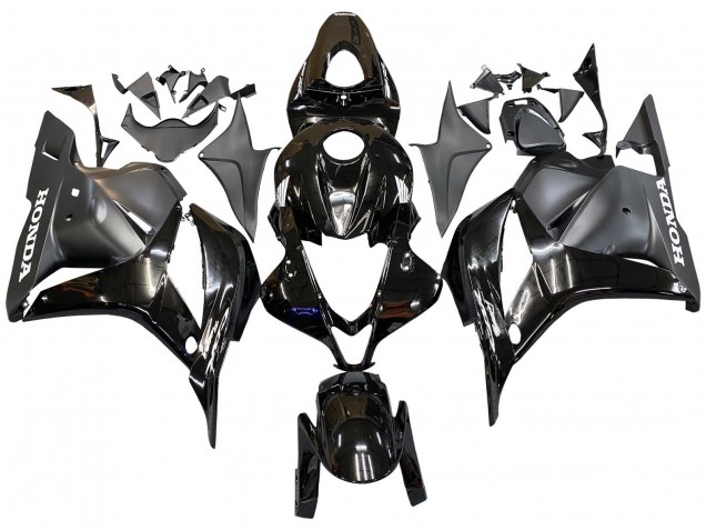 Billigste Honda CBR600RR Motorrad Verkleidung 2009-2012 - Glanzendes Schwarz Matt Schwarz