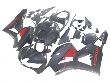 Billigste Honda CBR600RR Motorrad Verkleidung 2013-2023 - Schwarzes Carbonfaser Rot