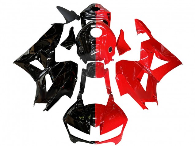 Billigste Honda CBR600RR Motorrad Verkleidung 2013-2023 - Glanzendes Schwarz Rot Geteiltes